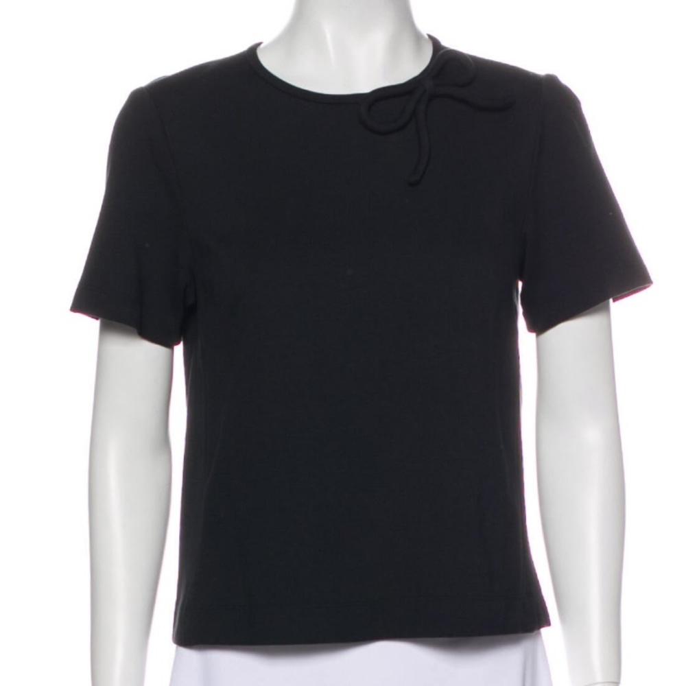 Kate Spade ♠️ Black Bow Detail Short Sleeve Top